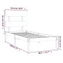 Black single solid wood bed frame 75x190 cm by vidaXL, Beds and slatted bases - Ref: Foro24-3104637, Price: 105,67 €, Discoun...