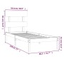 Estructura de cama madera maciza individual negra 75x190 cm de vidaXL, Camas y somieres - Ref: Foro24-3104637, Precio: 104,08...