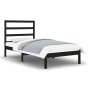 Black single solid wood bed frame 75x190 cm by vidaXL, Beds and slatted bases - Ref: Foro24-3104897, Price: 105,42 €, Discoun...