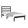 Estructura de cama madera maciza individual negra 75x190 cm de vidaXL, Camas y somieres - Ref: Foro24-3104897, Precio: 107,02...