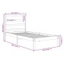 Black single solid wood bed frame 75x190 cm by vidaXL, Beds and slatted bases - Ref: Foro24-3104897, Price: 105,42 €, Discoun...