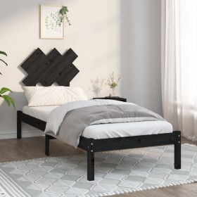 Schwarzer Einzelbettrahmen aus Massivholz, 75 x 190 cm von vidaXL, Betten und Lattenroste - Ref: Foro24-3104832, Preis: 107,3...