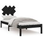 Estructura cama madera maciza individual negro 75x190 cm de vidaXL, Camas y somieres - Ref: Foro24-3104832, Precio: 104,37 €,...