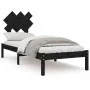 Estructura cama madera maciza individual negro 75x190 cm de vidaXL, Camas y somieres - Ref: Foro24-3104832, Precio: 105,98 €,...