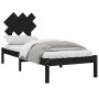 Schwarzer Einzelbettrahmen aus Massivholz, 75 x 190 cm von vidaXL, Betten und Lattenroste - Ref: Foro24-3104832, Preis: 104,4...
