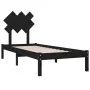 Estructura cama madera maciza individual negro 75x190 cm de vidaXL, Camas y somieres - Ref: Foro24-3104832, Precio: 105,98 €,...