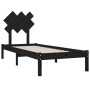 Schwarzer Einzelbettrahmen aus Massivholz, 75 x 190 cm von vidaXL, Betten und Lattenroste - Ref: Foro24-3104832, Preis: 104,4...