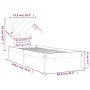 Estructura cama madera maciza individual negro 75x190 cm de vidaXL, Camas y somieres - Ref: Foro24-3104832, Precio: 105,98 €,...