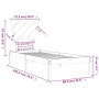 Schwarzer Einzelbettrahmen aus Massivholz, 75 x 190 cm von vidaXL, Betten und Lattenroste - Ref: Foro24-3104832, Preis: 104,4...