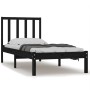 Solid black pine wood bed frame 75x190 cm by vidaXL, Beds and slatted bases - Ref: Foro24-3105035, Price: 112,40 €, Discount: %
