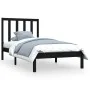 Solid black pine wood bed frame 75x190 cm by vidaXL, Beds and slatted bases - Ref: Foro24-3105124, Price: 108,75 €, Discount: %