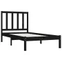 Solid black pine wood bed frame 75x190 cm by vidaXL, Beds and slatted bases - Ref: Foro24-3105124, Price: 108,75 €, Discount: %