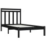Black single solid wood bed frame 75x190 cm by vidaXL, Beds and slatted bases - Ref: Foro24-3105214, Price: 110,35 €, Discoun...