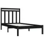 Black single solid wood bed frame 75x190 cm by vidaXL, Beds and slatted bases - Ref: Foro24-3105214, Price: 112,03 €, Discoun...