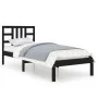 Black single solid wood bed frame 75x190 cm by vidaXL, Beds and slatted bases - Ref: Foro24-3105369, Price: 110,58 €, Discoun...