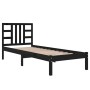 Black single solid wood bed frame 75x190 cm by vidaXL, Beds and slatted bases - Ref: Foro24-3105369, Price: 108,94 €, Discoun...