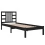 Black single solid wood bed frame 75x190 cm by vidaXL, Beds and slatted bases - Ref: Foro24-3105369, Price: 110,58 €, Discoun...