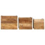 Mesas apilables 3 piezas madera maciza de mango rugosa