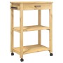 Carrito de cocina MONZA madera maciza de pino 60x40x90 cm
