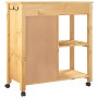 Carrito de cocina MONZA madera maciza de pino 84x40x90 cm