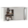 Armario de pared de cocina puertas correderas acero inoxidable