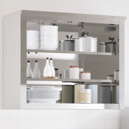 Armario de pared de cocina con estantes acero inoxidable en Recipiente para comida | Comprar online en Foro24