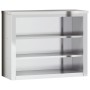 Armario de pared de cocina con estantes acero inoxidable