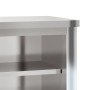 Armario de pared de cocina con estantes acero inoxidable