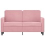 Sofá de 2 plazas terciopelo rosa 120 cm