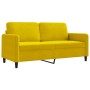Sofá de 2 plazas terciopelo amarillo 140 cm