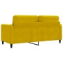 Sofá de 2 plazas terciopelo amarillo 140 cm