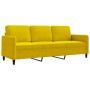 Sofá de 3 plazas terciopelo amarillo 180 cm