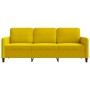 Sofá de 3 plazas terciopelo amarillo 180 cm