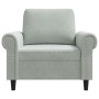 Sillón de terciopelo gris claro 60 cm