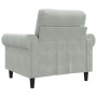 Sillón de terciopelo gris claro 60 cm