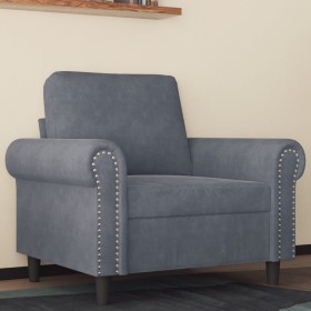 Sillón de terciopelo gris oscuro 60 cm