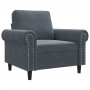 Sillón de terciopelo gris oscuro 60 cm