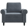Sillón de terciopelo gris oscuro 60 cm