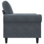 Sillón de terciopelo gris oscuro 60 cm