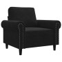 Sillón de terciopelo negro 60 cm