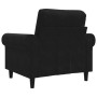 Sillón de terciopelo negro 60 cm