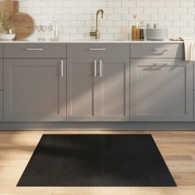 Alfombra rectangular bambú negro 100x100 cm