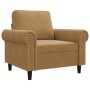 Sillón de terciopelo marrón 60 cm