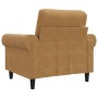 Sillón de terciopelo marrón 60 cm