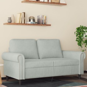 Sofá de 2 plazas de terciopelo gris claro 120 cm