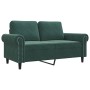 Sofá de 2 plazas de terciopelo verde oscuro 120 cm