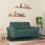 Sofá de 2 plazas de terciopelo verde oscuro 120 cm