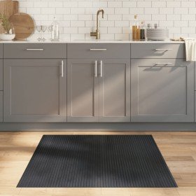 Alfombra rectangular bambú gris 100x100 cm