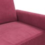 Sofá de 2 plazas de terciopelo rojo tinto 120 cm