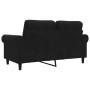 Sofá de 2 plazas terciopelo negro 120 cm
